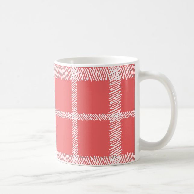 Plaid LtPink Coffee Mug (Right)