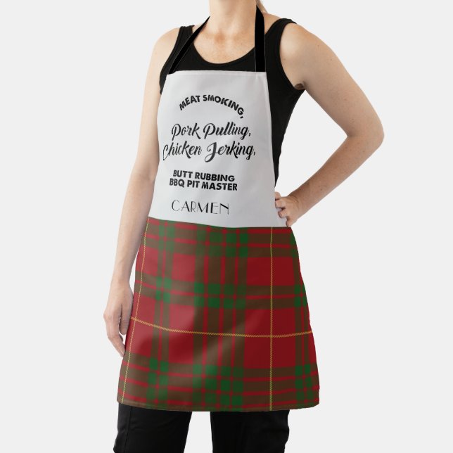 Plaid MacTavish Red Green Checkered Tartan Apron (Insitu)