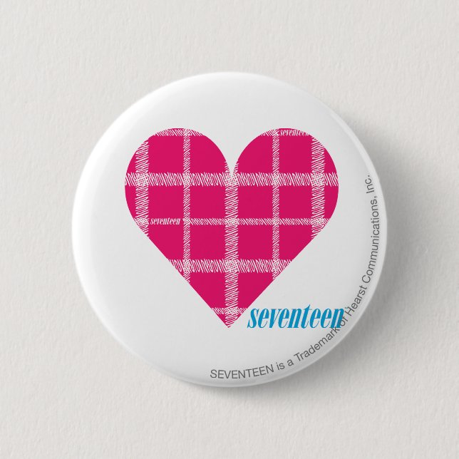 Plaid Magenta 2 Pinback Button (Front)