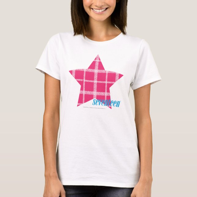 Plaid Magenta 3 T-Shirt (Front)