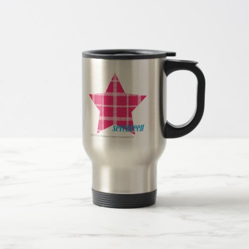 Plaid Magenta 3 Travel Mug