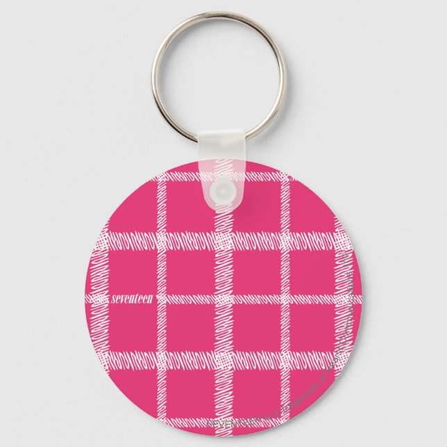 Plaid Magenta Keychain (Front)