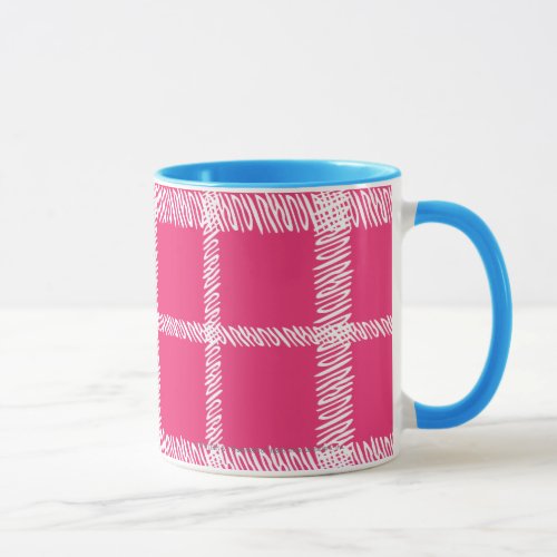 Plaid Magenta Mug