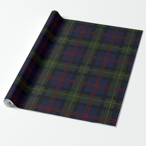 Plaid Malcolm Purple Green Red Check Tartan Wrapping Paper