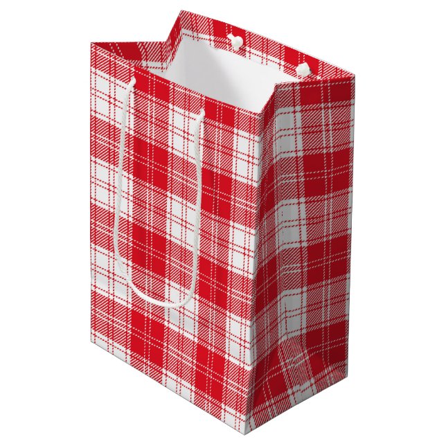 Plaid Medium Gift Bag (Front Angled)