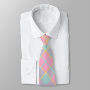 Plaid Men's Tie - Multi Spring Colors {S2D16}