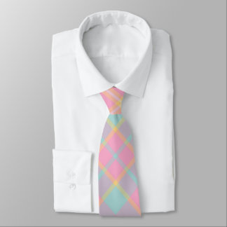 Plaid Men's Tie - Multi Spring Colors {S2D16}