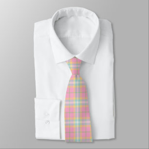 Plaid Men's Tie - Spring Colors {S2D5}
