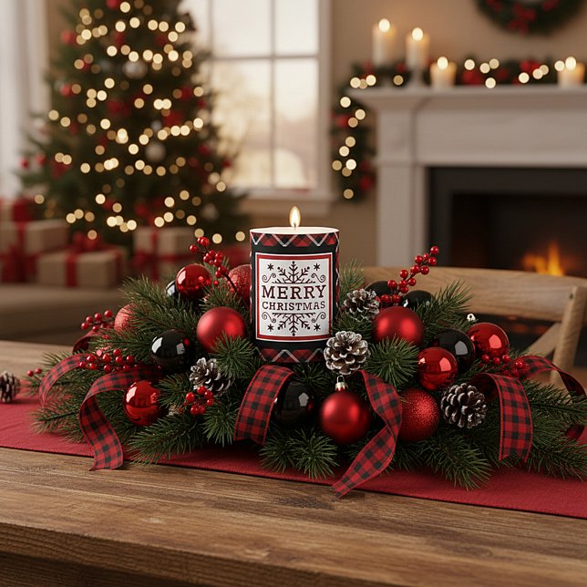Plaid Merry Christmas Candle (Creator Uploaded)
