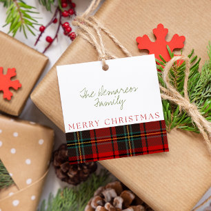 Plaid Merry Christmas Gift Favor Tags