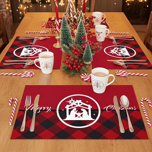 Plaid Merry Christmas Paper Placemat (Creator Uploaded)
