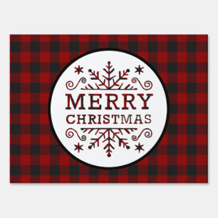Plaid Merry Christmas Sign