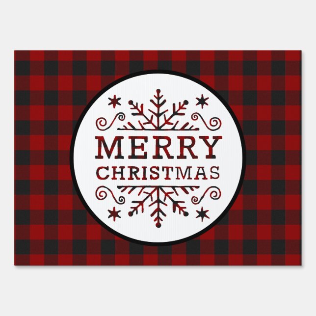 Plaid Merry Christmas Sign (Front)
