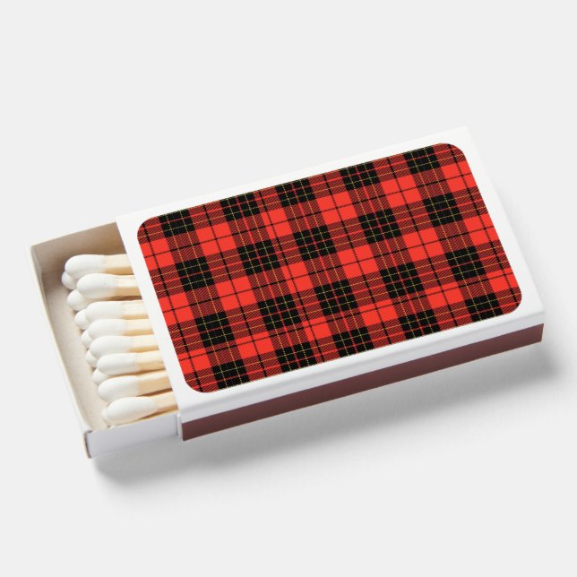 Plaid Minimalist Christmas  Matchboxes (Front Open)