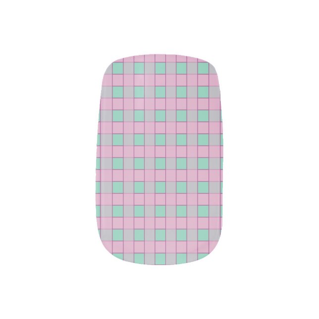 PLAID MINX NAIL ART (Left Thumb)