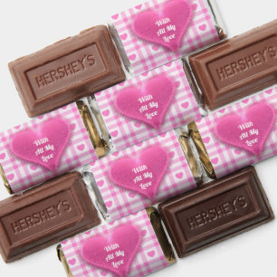 Plaid Modern Pink Heart Collection Hershey's Miniatures