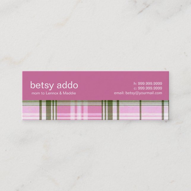 Plaid Mommy Calling Card (Front)