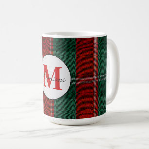 Plaid Monogram Christmas Coffee Mug