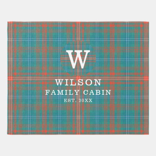 Plaid Monogram Family Clan Wilson Tartan Rug