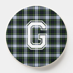 Plaid Monogram Initial Custom Tartan PopSocket