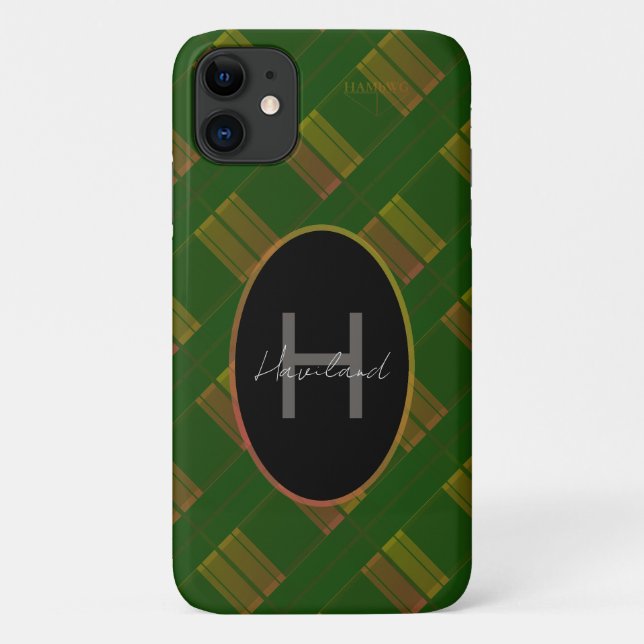 Plaid Monogram iPhone Case HAMbWG (Back)