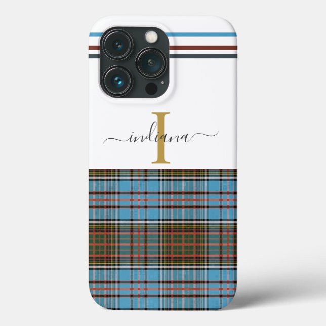 Plaid Monogram Script Clan Anderson Tartan Case-Mate iPhone Case (Back)