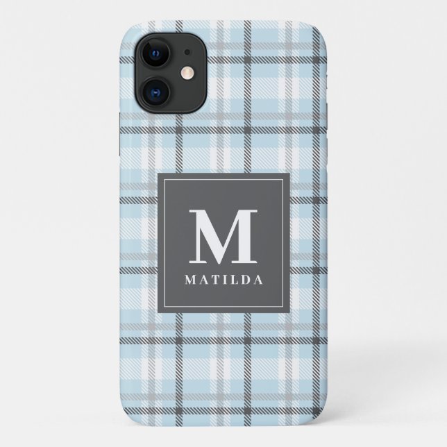 Plaid monogram tartan Case-Mate iPhone case (Back)