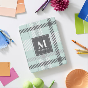 Plaid monogram tartan iPad smart cover