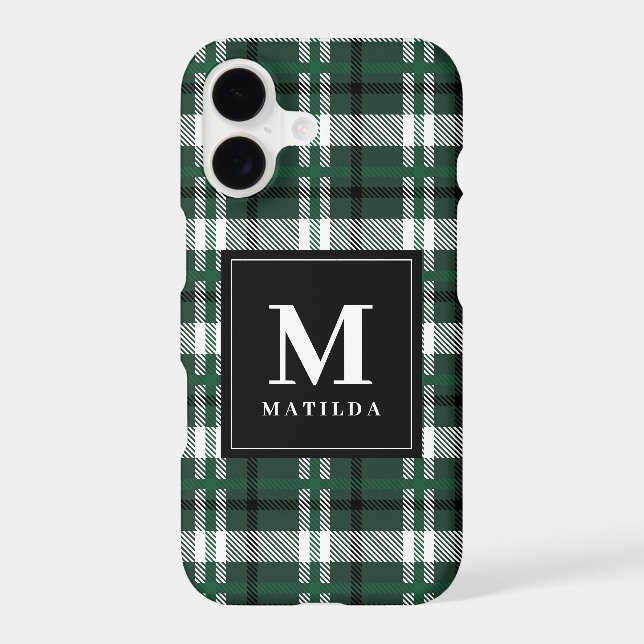 Plaid monogram tartan iphone case (Back)