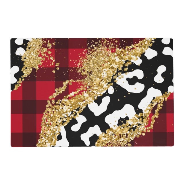 Plaid & Moo-d: Rustic Glam Christmas Placemat (Front)
