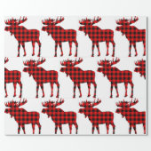 Plaid Moose Wrapping Paper (Flat)
