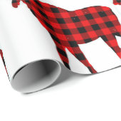 Plaid Moose Wrapping Paper (Roll Corner)