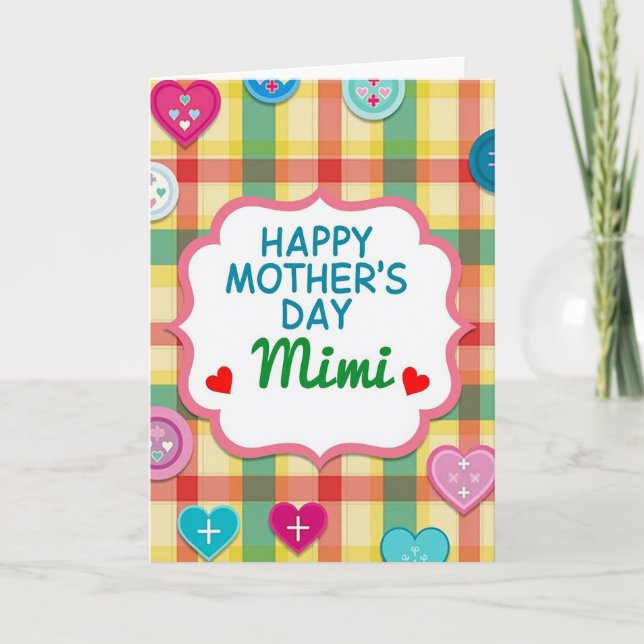 Plaid Mothers Day Message Card (Front)