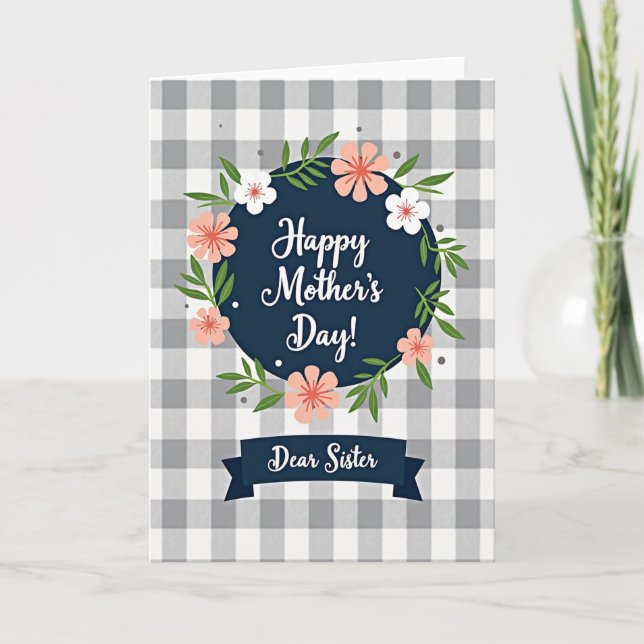 Plaid Mothers Day Wishes Card (Front)