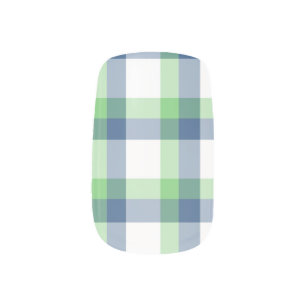 Plaid Nail Decals-Blue/Green Minx Nail Art