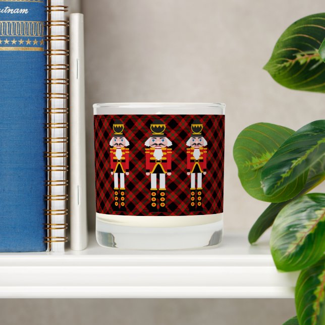 Plaid Nutcracker Photo Scented Candle  (Shelf)