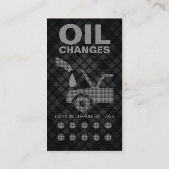 Plaid Oil Changes Punch Card by asyrum at Zazzle