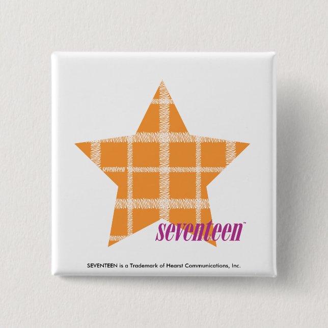 Plaid Orange 2 Pinback Button (Front)