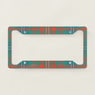 Plaid Orange Turquoise Clan Wilson Tartan License Plate Frame