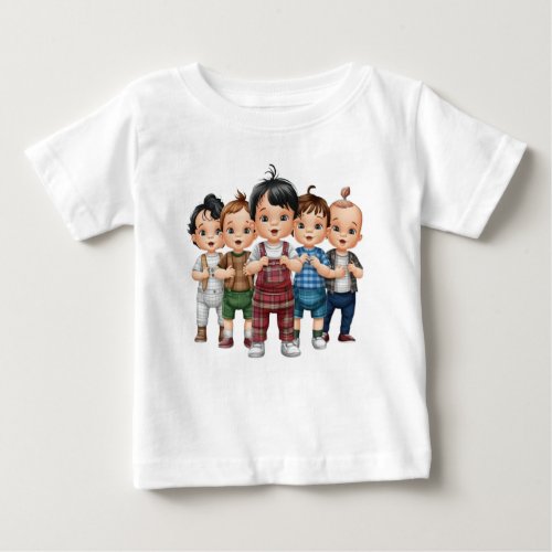 Plaid Pals Celebrating Diversity in Style Baby T_Shirt