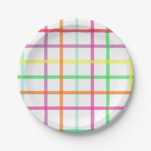 Plaid Paper Plates