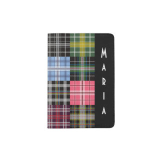 Plaid Passport Holder Cover Case