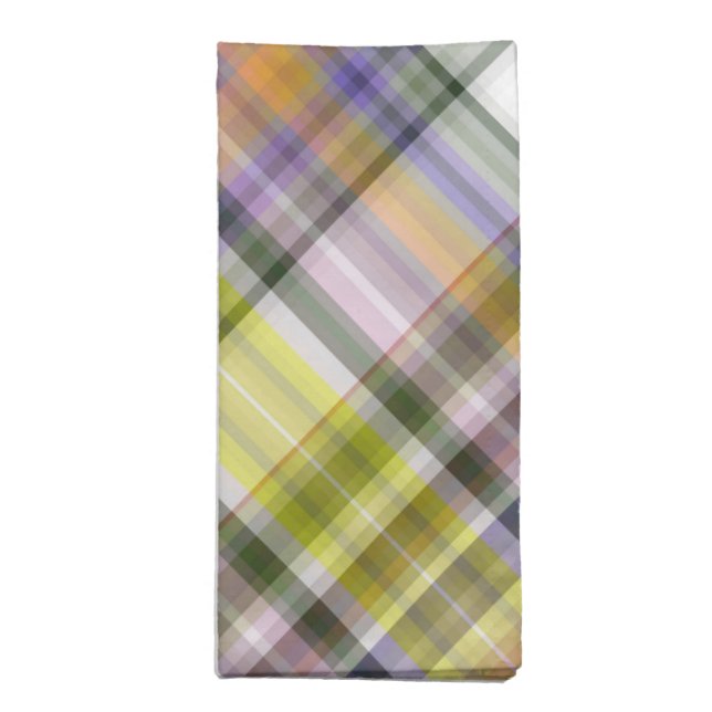 Plaid - Pastel (angled) Cloth Napkin (Folded)
