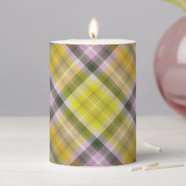 Plaid - Pastel (angled) Pillar Candle