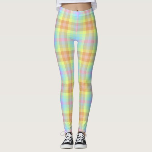 Plaid Pastel Rainbow leggings
