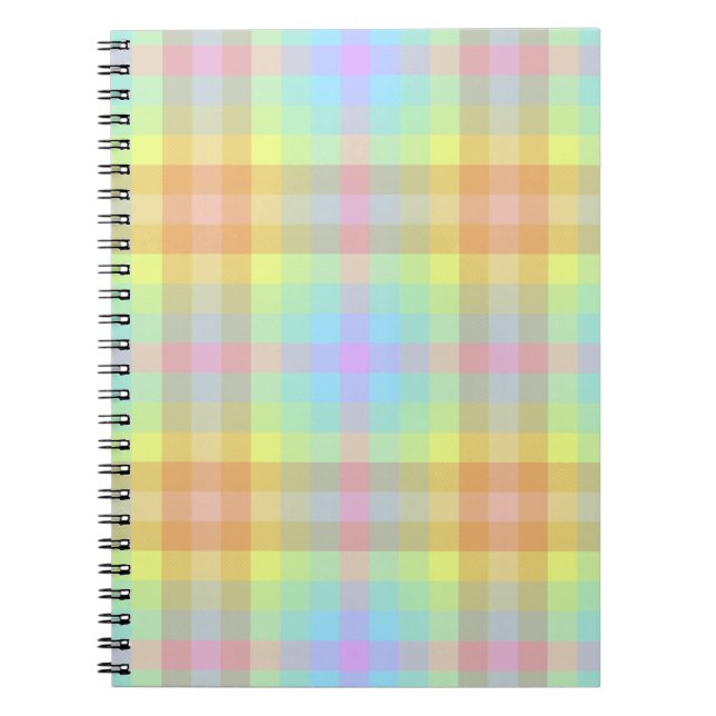 Plaid Pastel Rainbow notebook (Front)