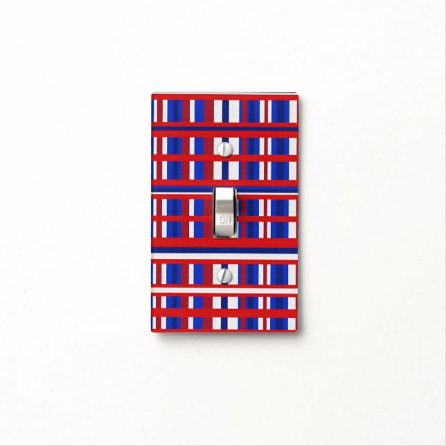Plaid Patriot Light Switch Cover (In Situ)