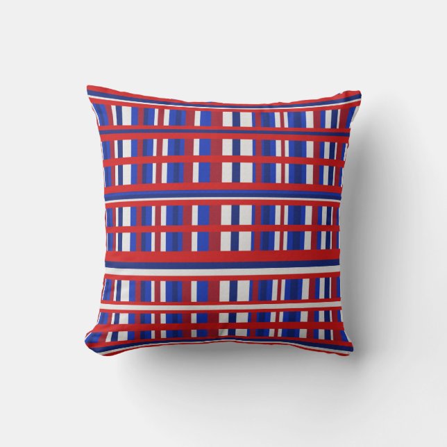 Plaid Patriot Throw Pillow (Front)