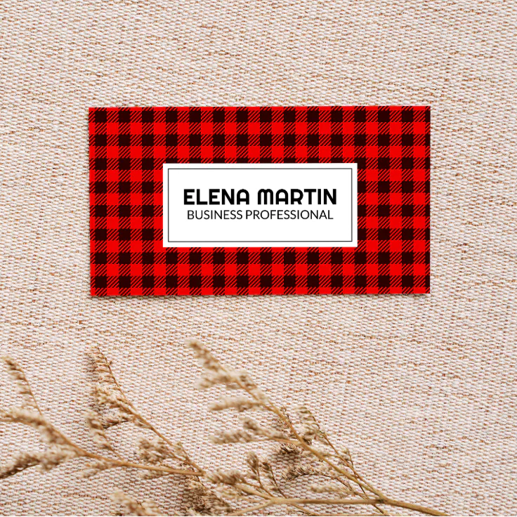 Plaid Pattern Background Business Card Zazzle