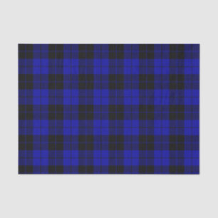 Plaid Pattern Black and Blue Tissue Paper